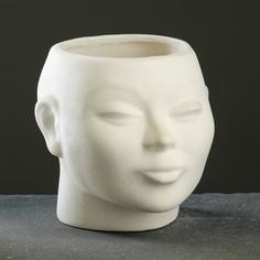 Цветочное кашпо Хорошие сувениры Голова наоми 6495043 1,2 л белый