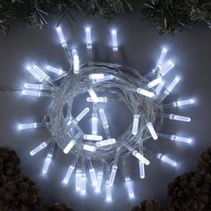 Гирлянда Нить 5 м с насадками Хрусталики, IP20, прозрачная нить, 50 LED, 8 режимов, 220 В Luazon Lighting
