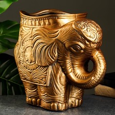 Цветочное кашпо Хорошие сувениры Слон средний Р00013442 6 л бронзовый 1 шт.
