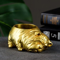 Цветочное кашпо Хорошие сувениры Песик лежит Р00013442 0,11 л золотистый 1 шт.