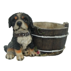 Цветочное кашпо Щенок у кадушки KSMR-626453/K143 0,4 л черный коричневый белый 1 шт. No Brand