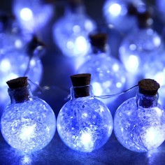 Световая гирлянда новогодняя Luazon Lighting шарики с конфетти 7690108 1,6 м белый теплый