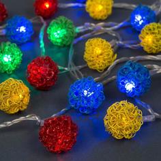 Световая гирлянда новогодняя Luazon Lighting шарик проволока 2388664 4 м разноцветный