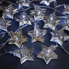 Световая гирлянда новогодняя Luazon Lighting звездочка 2388653 4 м белый теплый