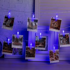 Световая гирлянда новогодняя Luazon Lighting прищепки 4445723 4,5 м синий