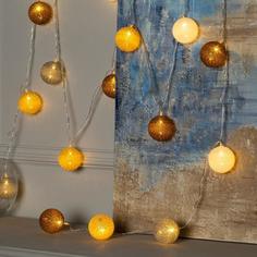 Световая гирлянда новогодняя Luazon Lighting клубки 3590727 5 м белый теплый; красный