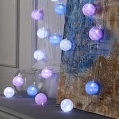 Световая гирлянда новогодняя Luazon Lighting клубки 5985176 5 м белый теплый разноцветный