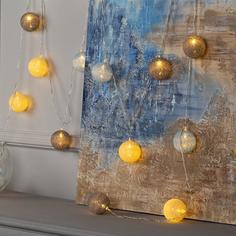 Световая гирлянда новогодняя Luazon Lighting клубки 3590730 5 м белый теплый; желтый