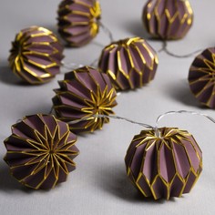 Световая гирлянда новогодняя Luazon Lighting фонарик 7989811 2 м белый теплый; фиолетовый