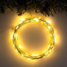 Световая гирлянда новогодняя Luazon lighting Нить 5198354 10 м белый теплый