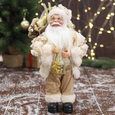 Новогодняя фигурка Зимнее волшебство Дед Мороз в костюме блеск с подарками 6949630 1 шт.