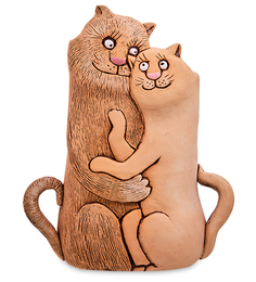 Цветочное кашпо Керамика-Золотое Коты влюбленная пара с хвостами ZLC-175/01 3 л 1 шт.