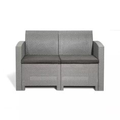 Диван двухместный под ротанг LF LIFE SOFA Цвет пластика: светло-серый / подушек: серо-беже