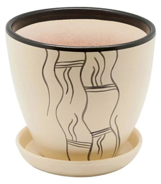 Керамический горшок с подставкой, 2,4л., Д175 Ш175 В160, бежевый ВеЩицы