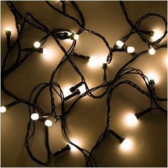 LED гирлянда FUNRAY Минишарики, SE-MINI-110WW, 10М, 100LED, тепл.бел,темно-зел.шн 0,7м,