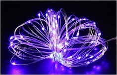 LED гирлянда FUNRAY Нить, SE-STRING-550P, 5м, 50 LED, фиолетовый, 3*АА, серебр. шнур 0,3