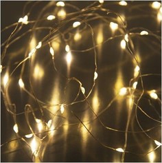 LED гирлянда FUNRAY Нить, SE-STRING-550WW, 5м, 50 LED, теплый белый, 3*АА, серебр. шнур
