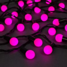 Световая гирлянда новогодняя Luazon Lighting шарики 1.5 см 671567 20 м розовый