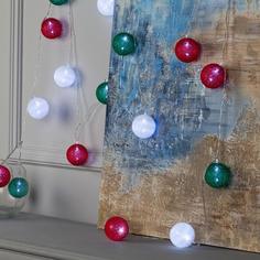 Световая гирлянда новогодняя Luazon Lighting клубки лесные 5985180 5 м белый холодный