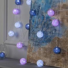 Световая гирлянда новогодняя Luazon Lighting клубки серо-розовые 5985175 5м белый холодный