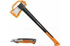 Топор Fiskars X25 большой черный/оранжевый в комплекте:нож (1057915)