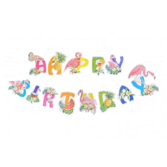 Гирлянда Fiolento Happy Birthday фламинго