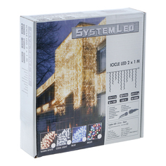 Световая гирлянда новогодняя System led Сосульки 465-38 2 м белый холодный