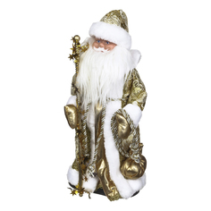 Фигурка Sote Toys Дед мороз в золотой шубе с мелодией 40 см