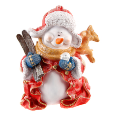 Фигурка ТПК Полиформ Снеговик в пальто с лыжами 30 см