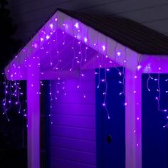 Гирлянда "Бахрома" 4 х 0.6 м , IP44, прозрачная нить, 180 LED No Brand