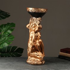 Фигура с кашпо "Адам и Ева", бронза, 1,7 л/25х26х65см No Brand