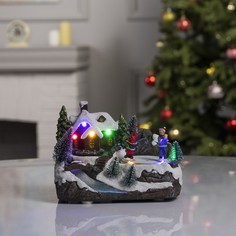 Фигурка световая "Новогодний город" 18х11х14 см, 6 LED, АА*3 и от USB, МУЛЬТИ No Brand