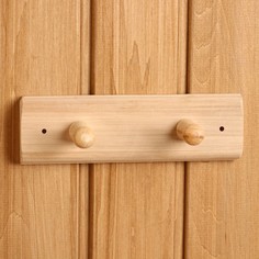 Вешалка "Классика" 2 крючка, липа, 20х2,5х6,5 см No Brand