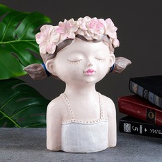 Цветочное кашпо Take It Easy Девочка с венком Р00019392 1,7 л бежевый 1 шт.