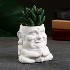 Цветочное кашпо Хорошие сувениры Будда Р00013442 0,1 л белый 1 шт.