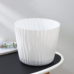 Цветочное кашпо Idea со вставкой волна Р00002314 8 л белый 1 шт.