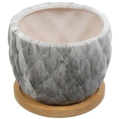 Цветочное кашпо для кактусов и суккулентов мини Y4-5358 0,5 л серый 1 шт. No Brand