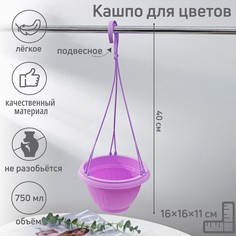 Цветочное кашпо Подвесное 0,75 л разноцветный No Brand
