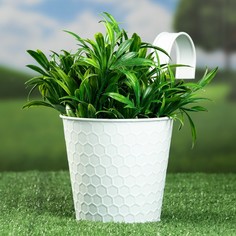 TAKE IT EASY Кашпо "Ведерко" навесное, белое, 12х10х13см