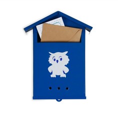 Ящик почтовый без замка (с петлёй), вертикальный "Домик", синий, ПЯФ-4 No Brand