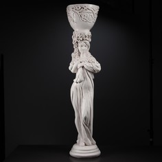 Цветочное кашпо Хорошие сувениры Девушка стоя с цветами 3691451 1 л белый