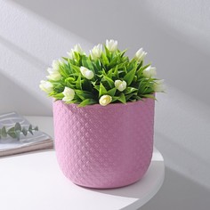 Plast-Avenue Кашпо со вставкой Клевер, 3,2 л, d=17,5 см, h=16 см, цвет пионовый