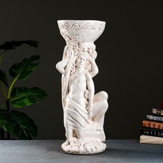 Фигура с кашпо Адам и Ева, состаренный, 1,7 л/25х26х65см No Brand