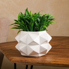 Кашпо "Величие", белое, керамика, 1.2 л, 1 сорт, Иран Sima Land