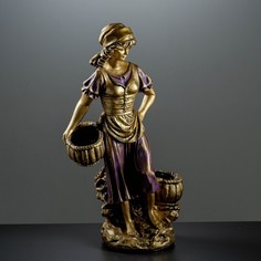 Фигурное кашпо "Девушка с двумя корзинами" бронза, цвет МИКС 90см Хорошие сувениры