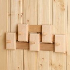 Вешалка из ольхи, 1 уровень, 5 крючков No Brand