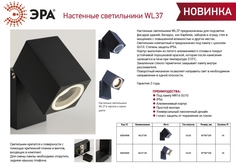 Декоративная подсветка ЭРА WL37 BK MR16/GU10, черный, для интерьера, фасадов зданий ERA