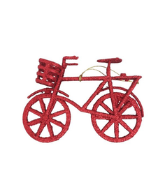 Украшение новогоднее Феникс-Презент Велосипед в красном подвесное, полипропилен, 89116