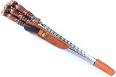 Шампурница c ножом - 6 профессиональных шампуров с деревянной ручкой для мяса 12мм - 50 см Shampurs