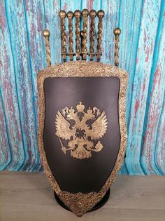 Каминный набор Щит-подставка Герб на 6 шампуров Бештау Shampurs